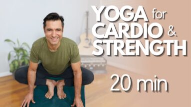 20 Minute Yoga & HIIT for Cardio & Strength - No Jumping or Equipment | David O Yoga