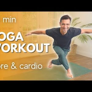 15 min Morning Yoga Workout - Core & Light Cardio | David O Yoga