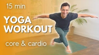 15 min Morning Yoga Workout - Core & Light Cardio | David O Yoga