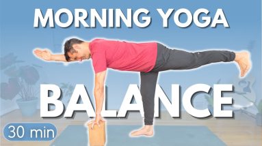 Morning Yoga Flow for Balance with Warrior 3 Tutorial | David O Yoga