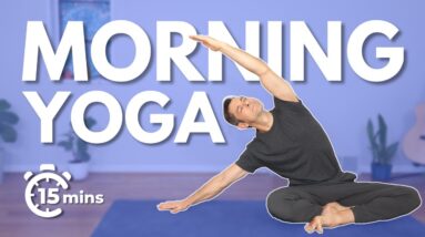 15 Minute Morning Yoga Stretch & Meditation for Anxiety RELIEF